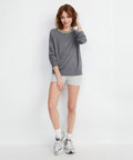 A+O X BIG FEELINGS MICHELLE CREW - DARK HEATHER GREY