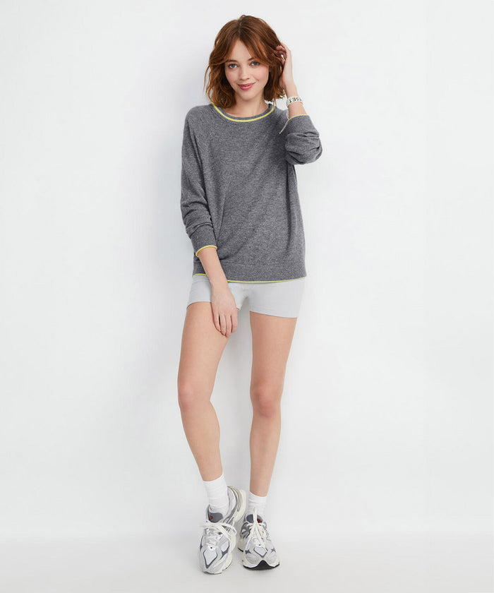 A+O X BIG FEELINGS MICHELLE CREW - DARK HEATHER GREY