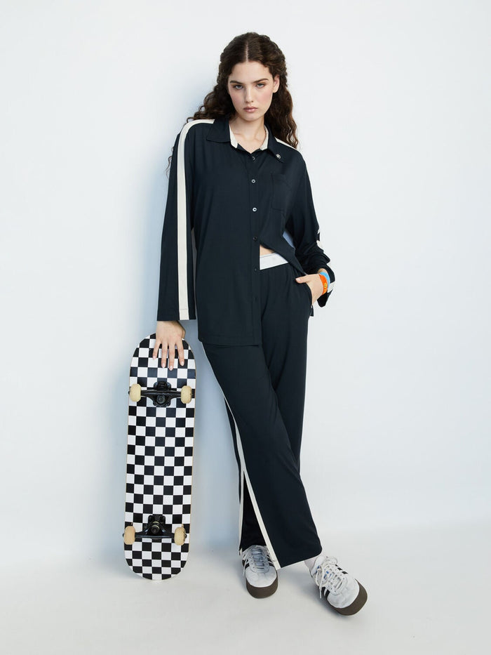 A+O X BIG FEELINGS NICO LONG SLEEVE PJ SET - BLACK
