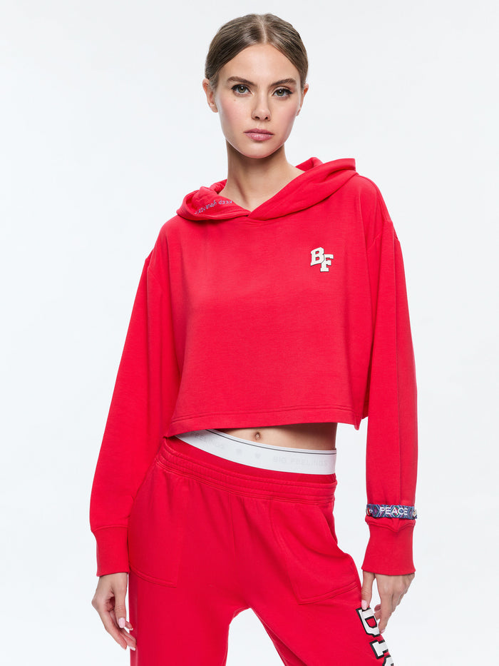 A+O X BIG FEELINGS TAI CROPPED HOODIE - RED