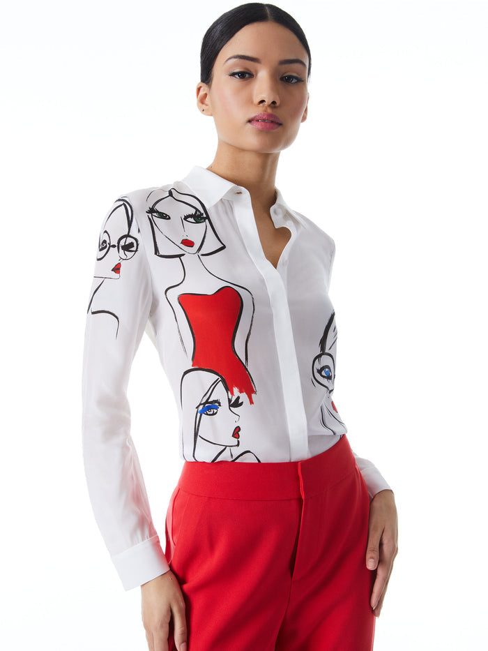 A+O X MOKSHINI WILLA PLACKET TOP - BLAIR Z