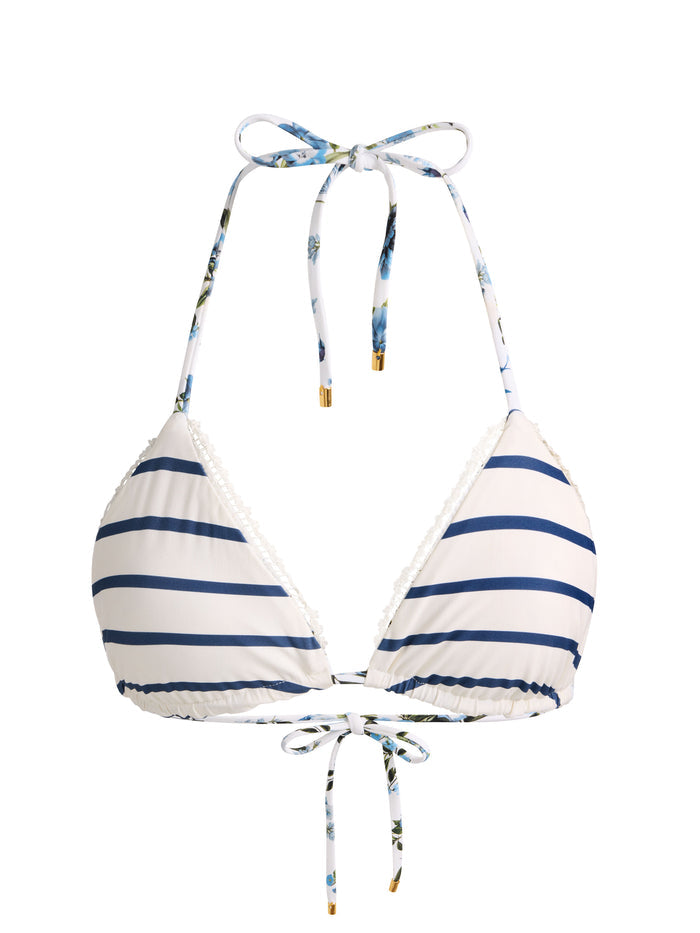 A+O X PQ SWIM REVERSIBLE TRIANGLE BIKINI TOP - AMERICAN BEAUTY OFF WHITE