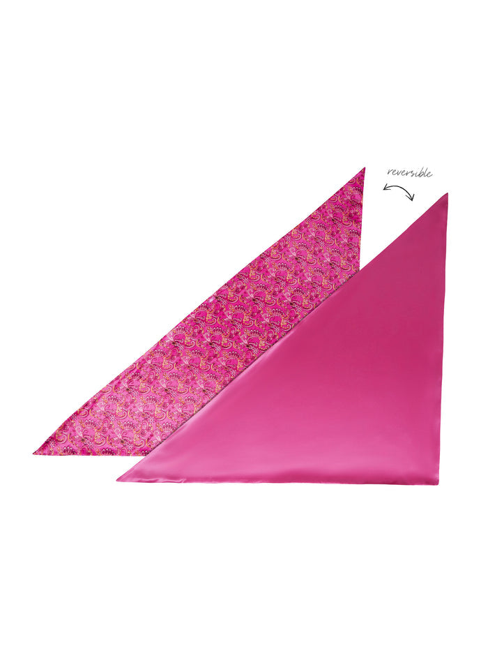 A+O X SLIP SILK HAIR WRAP - SPRING PAISLEY FRENCH ROSE