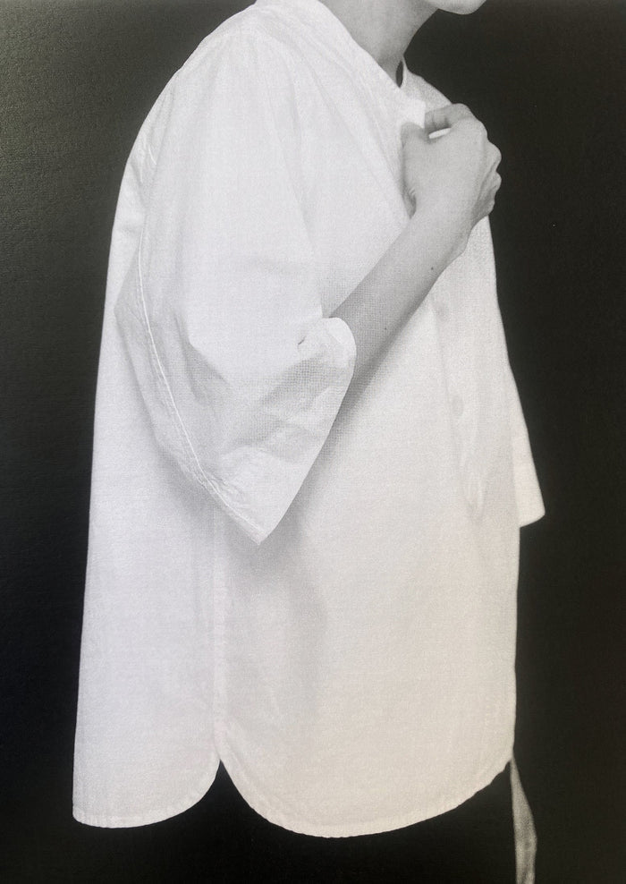 Applied Placket Cotton Linen Top | Vintage White