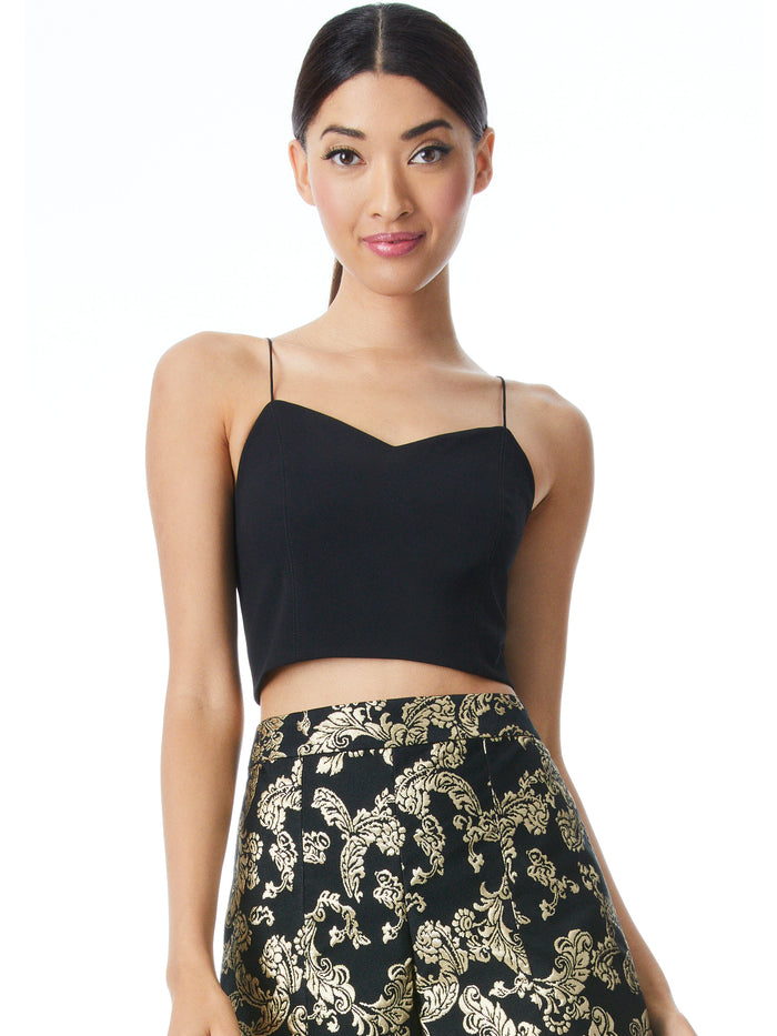 ARCHER CROPPED CAMI - BLACK