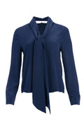 ARIE TIE NECK TOP - SAPPHIRE