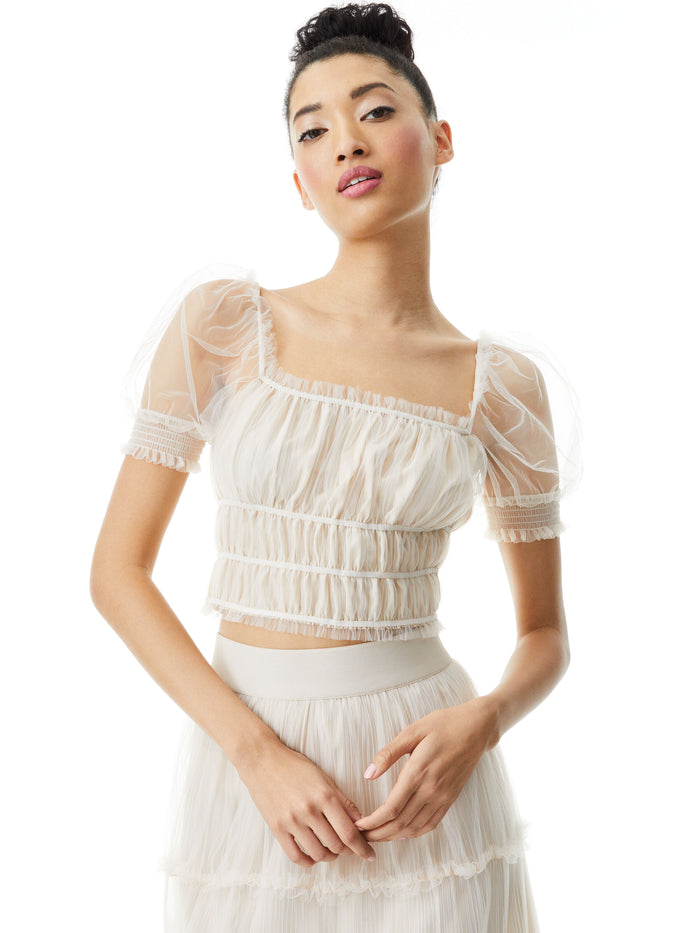 ASHLYN CROP TOP - CHAMPAGNE