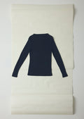 Aster High Neck Wool Lyocell Tee | Ink