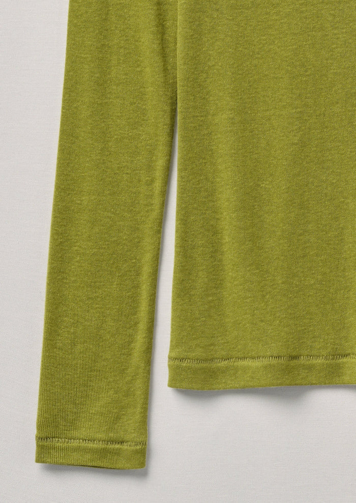 Aster High Neck Wool Lyocell Tee | Pea