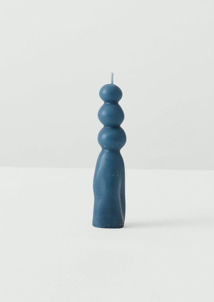 Astral Sculptural Beeswax Candle | Ice Blue