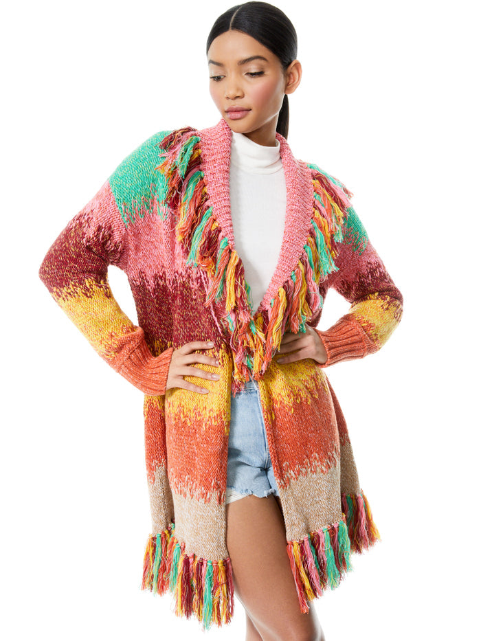 ASTRID SHAWL COLLAR COAT  - MULTI