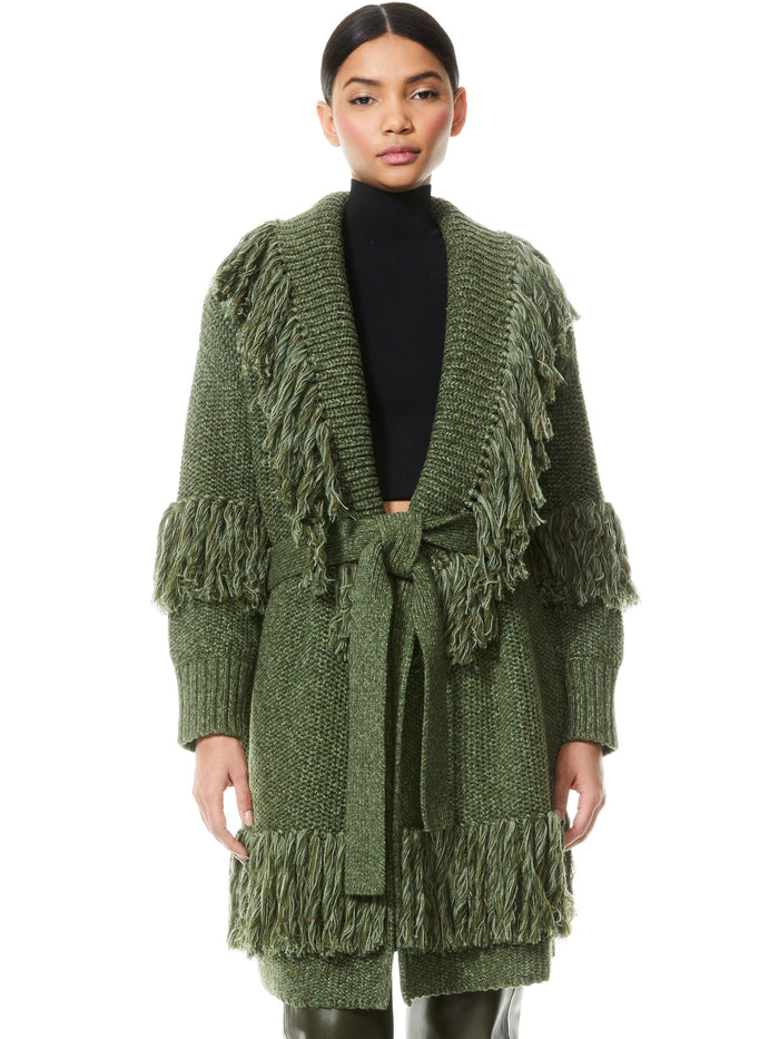 ASTRID SHAWL COLLAR COAT  - SAGE/OLIVE