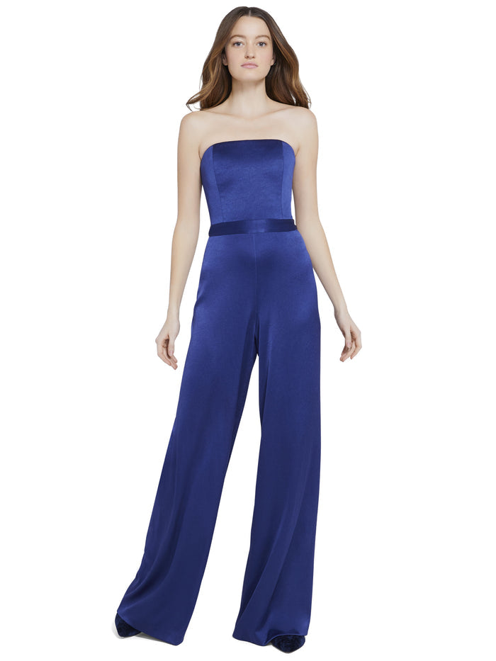 ATHENA BUSTIER JUMPSUIT - AZURE