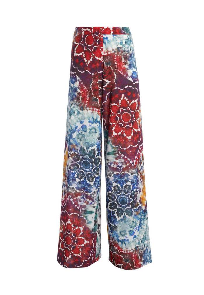 ATHENA CLEAN WIDE LEG PANT - TIE DYE KALEIDOSCOPE