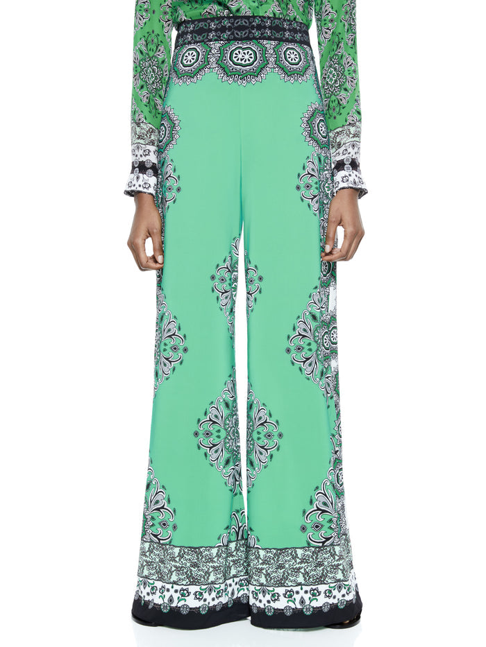 ATHENA FLARED WIDE LEG PANT - BOHO ROMANCE-JADE MULTI