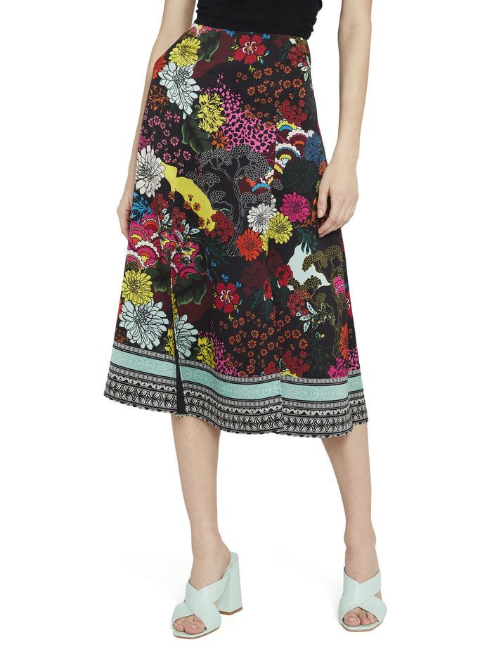 ATHENA FLORAL MIDI SKIRT - RETRO FLORAL MULTI