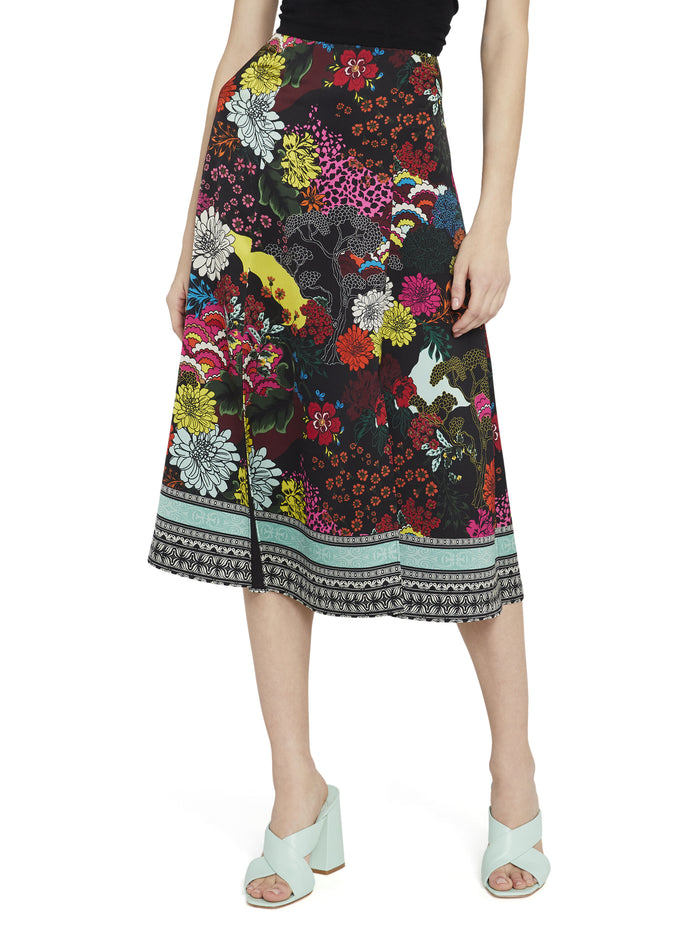 ATHENA FLORAL MIDI SKIRT - RETRO FLORAL MULTI