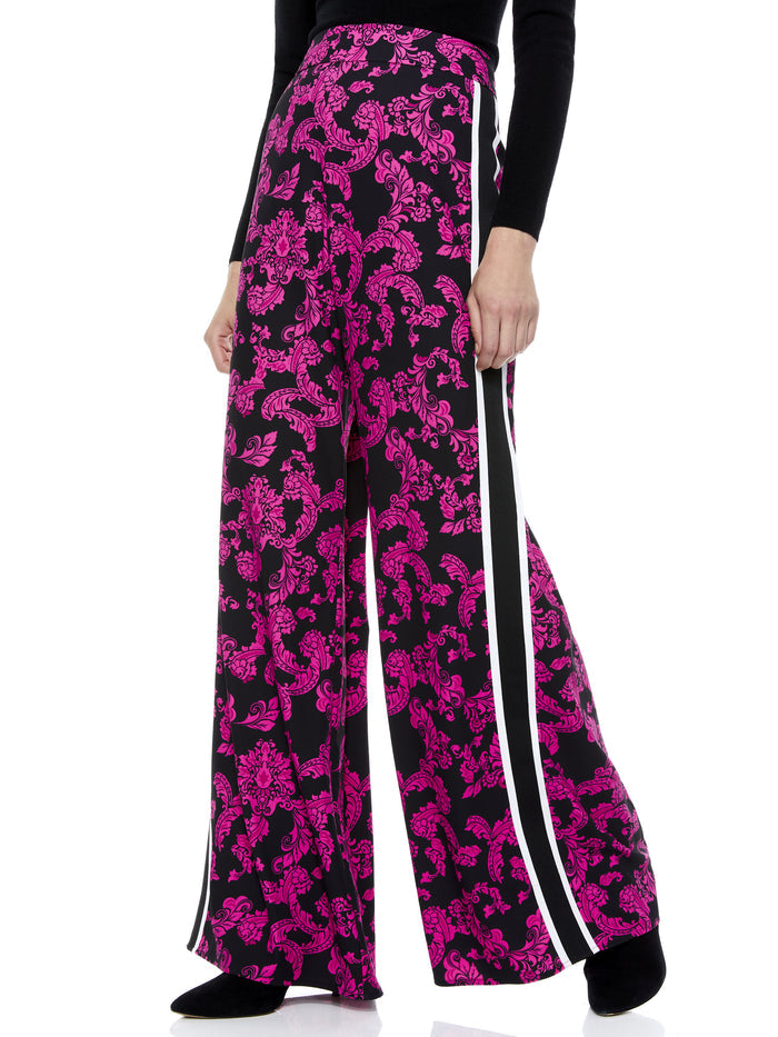 ATHENA FLORAL WIDE LEG PANT - SHOW ME LOVE SM WILD PINK