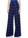 ATHENA PLAID WIDE LEG PANT - ALPINE PLAID LG ULTRAMARINE