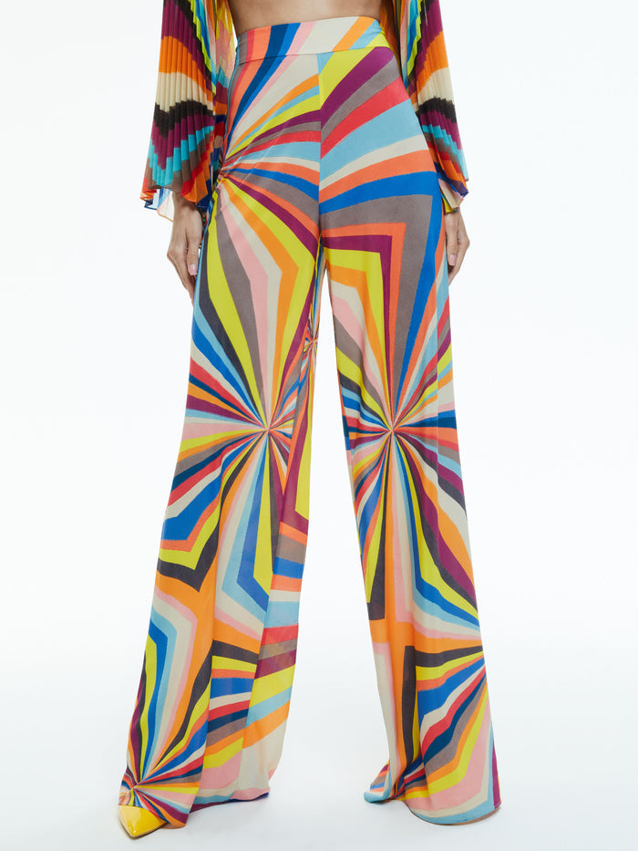 ATHENA WIDE LEG PANT - POMELO STRIPE