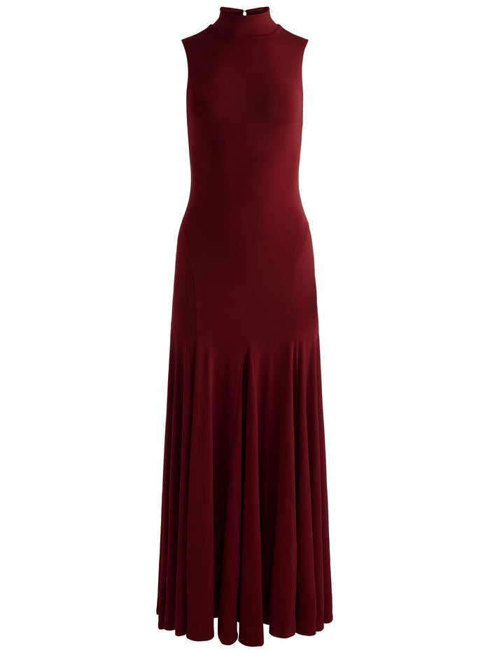 AUGUSTA OPEN BACK MAXI DRESS - OXBLOOD