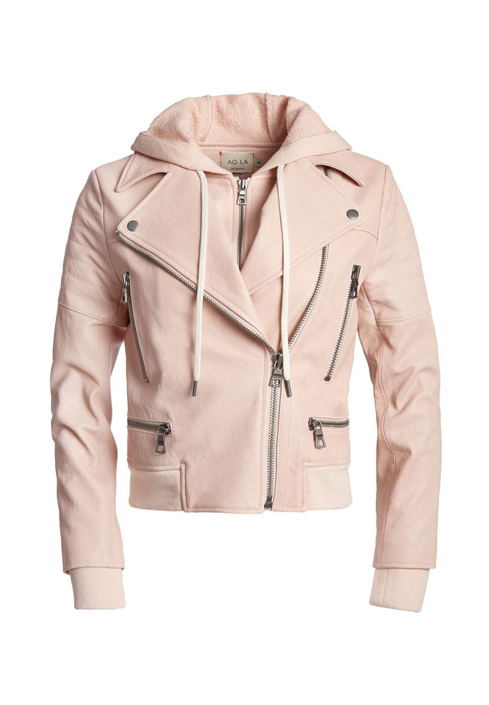 AVRIL HOOD CMB SWTSHRT LTR JKT - BLUSH