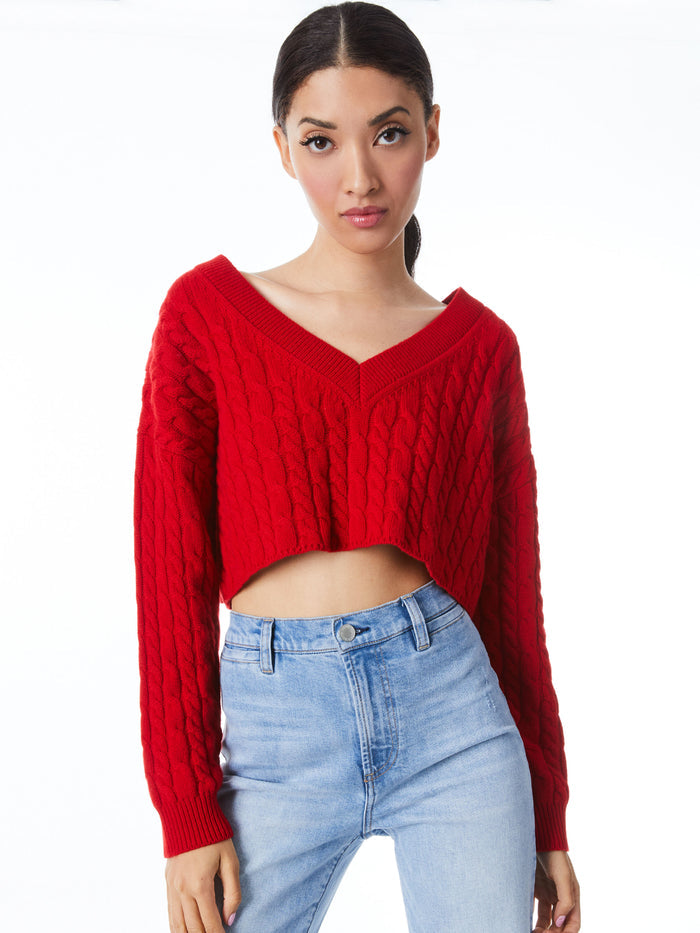 AYDEN CASHMERE PULLOVER - PERFECT RUBY