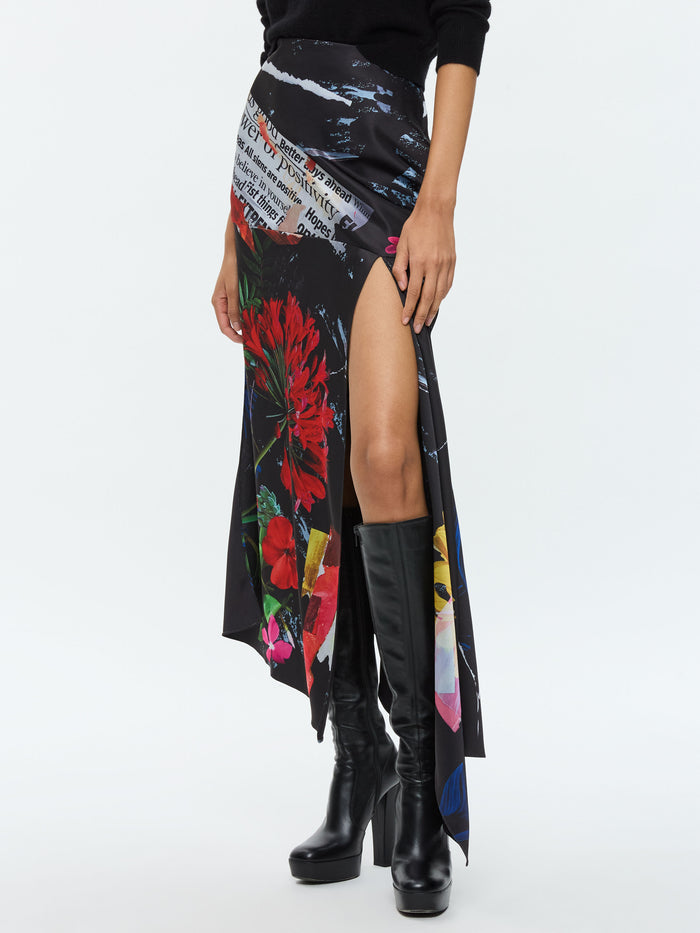 AYLA MIDI SLIP SKIRT - AZALEA FLORAL