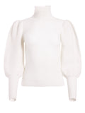 BABETTE PUFF SLEEVE TURTLENECK - SOFT WHITE