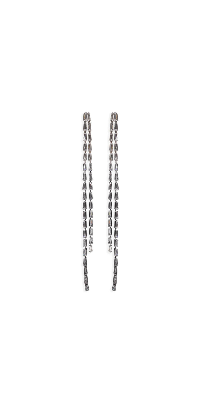 Baguette Extra Long Double Strand Earrings - Camille La Vie