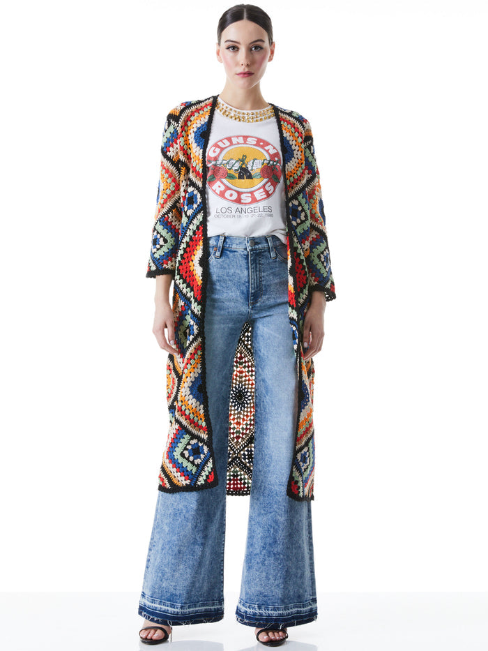 BALI LONG CROCHET CARDIGAN - MULTI