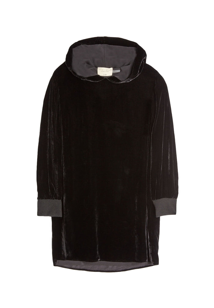 BARON A-LINE HOODED DRESS - BLACK