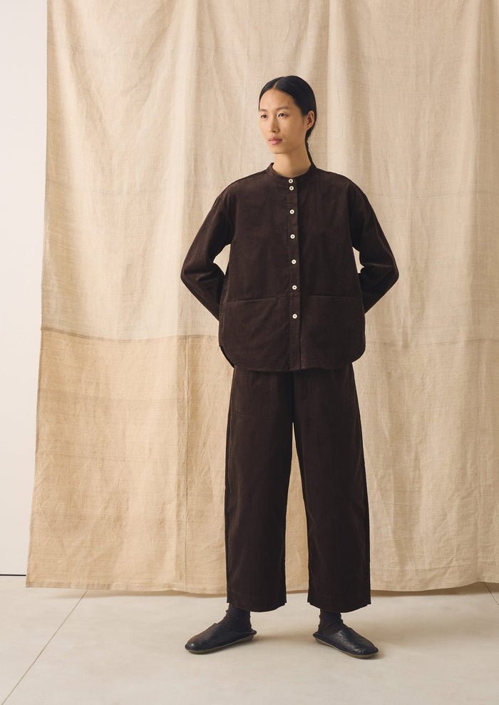Barrel Leg Cord Pants | Bitter Chocolate