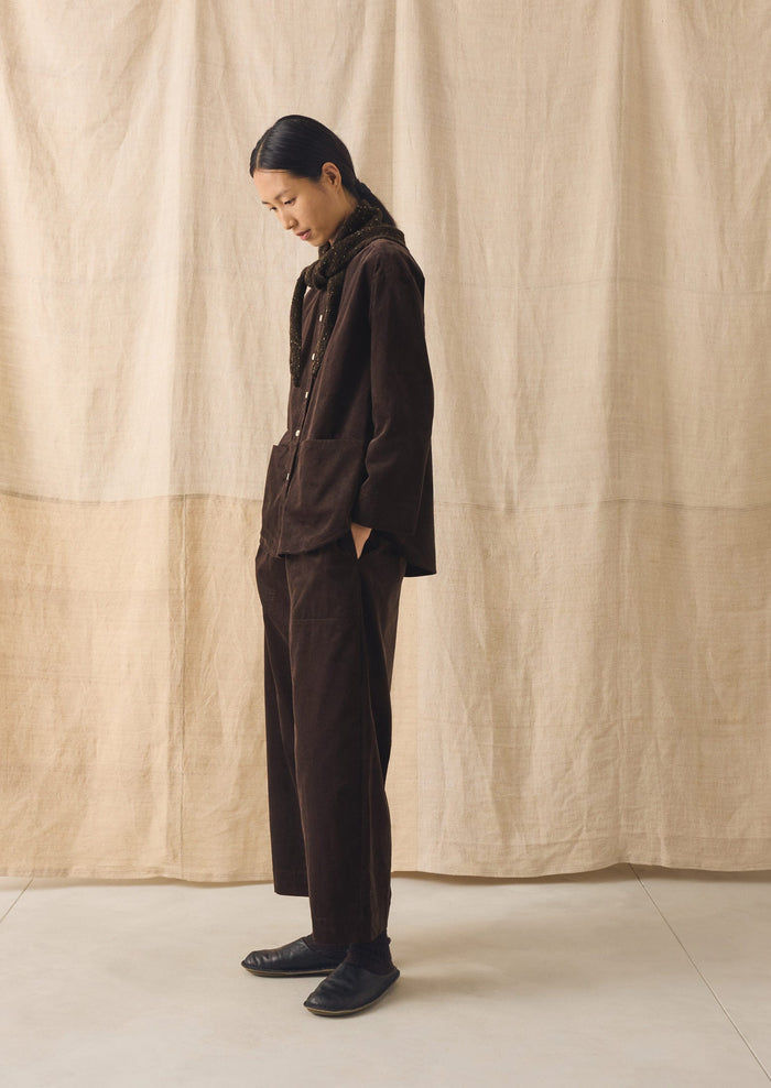 Barrel Leg Cord Pants | Bitter Chocolate