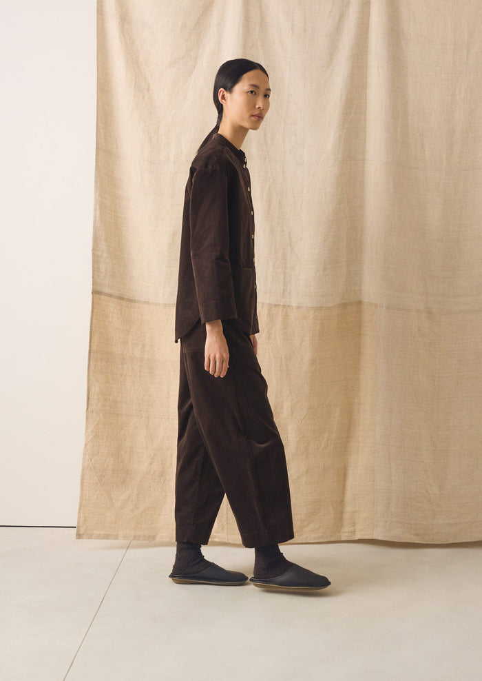 Barrel Leg Cord Pants | Bitter Chocolate