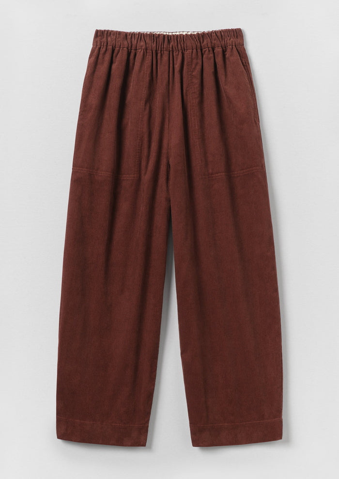 Barrel Leg Cord Pants | Brick Red