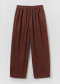 Barrel Leg Cord Pants | Brick Red