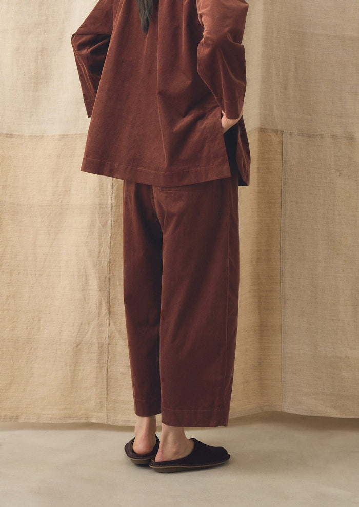 Barrel Leg Cord Pants | Brick Red