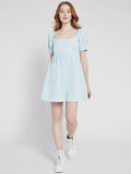 BAUERY PUFF SLEEVE MINI DRESS - POWDER BLUE