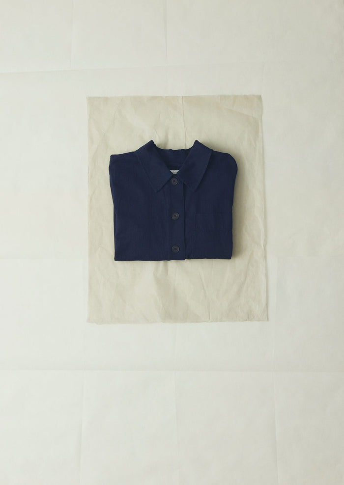 Baya Indigo Cotton Twill Shirt | Indigo