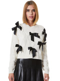 BEAU RELAXED CABLE CREW - ECRU/BLACK
