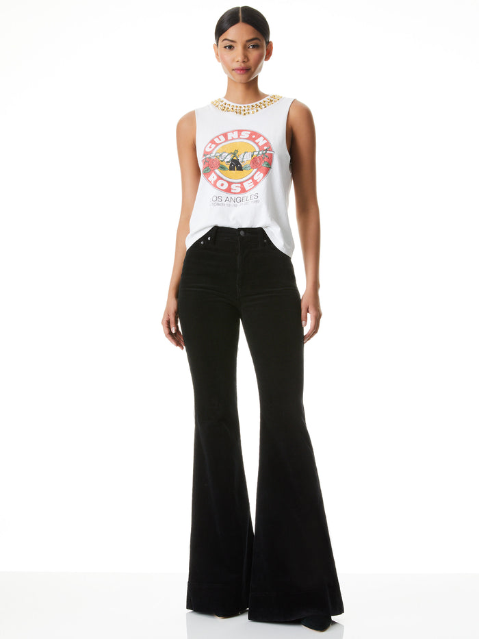 BEAUTIFUL HIGH RISE CORDUROY BELL - BLACK
