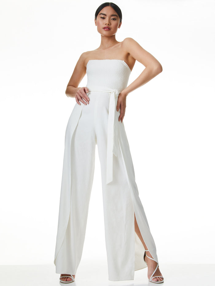 BEBE STRAPLESS JUMPSUIT - OFF WHITE