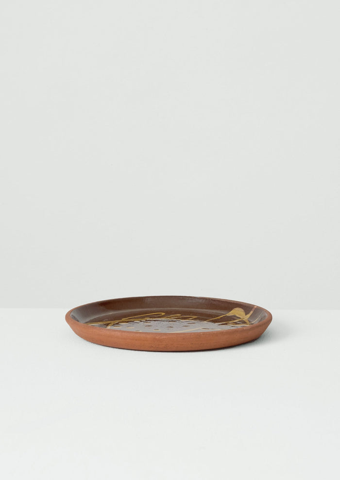 Ben Hall Slip Trailed Fish Plate | Terracotta/Ochre