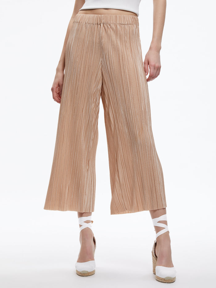 BENNY ELASTIC WAISTBAND ANKLE PANT - ALMOND