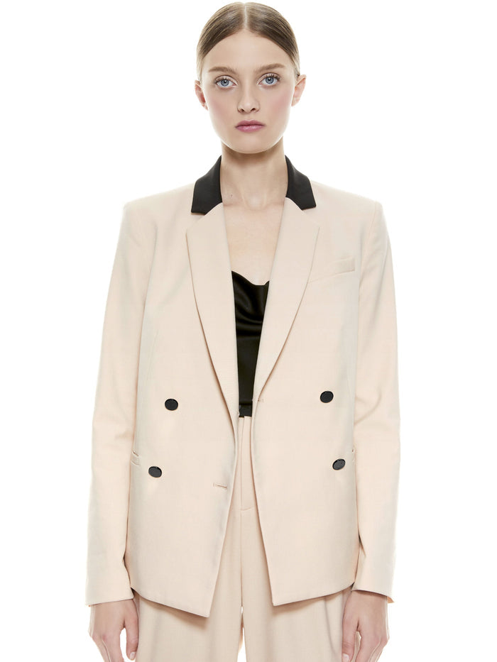 BERGEN DOUBLE BREASTED BLAZER - SEPIA/BLACK