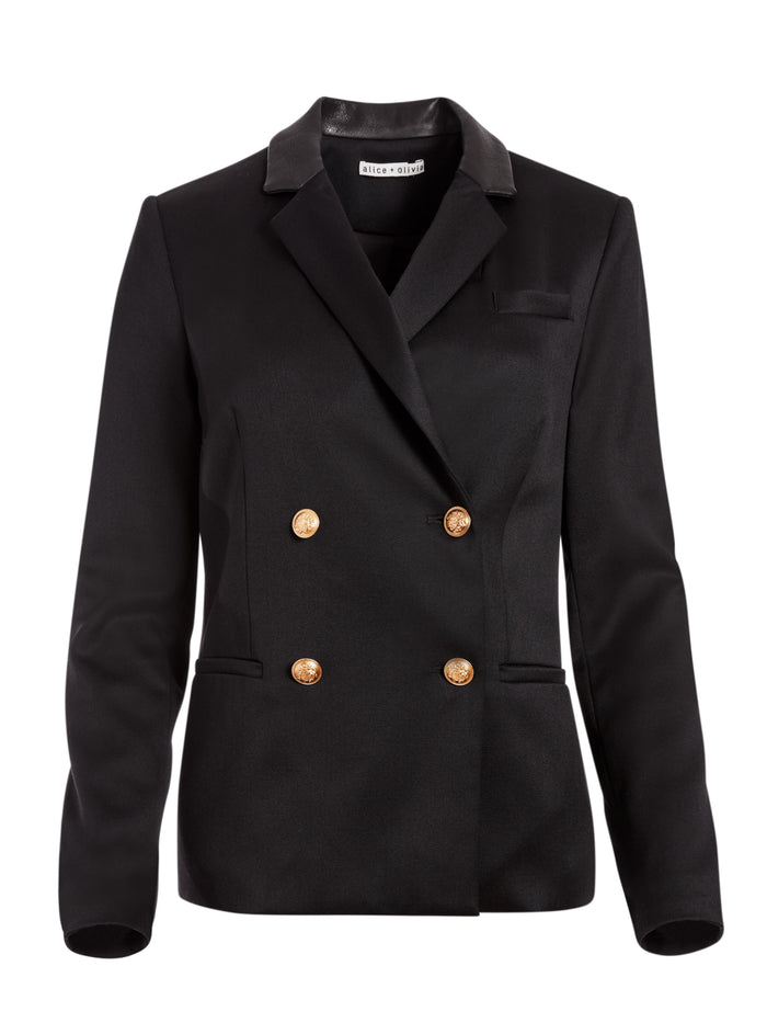 BERGEN DOUBLE BREASTED BLAZER - BLACK