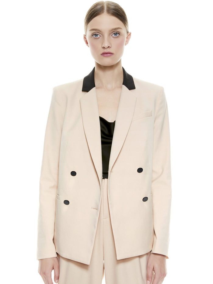 BERGEN DOUBLE BREASTED BLAZER - SEPIA/BLACK