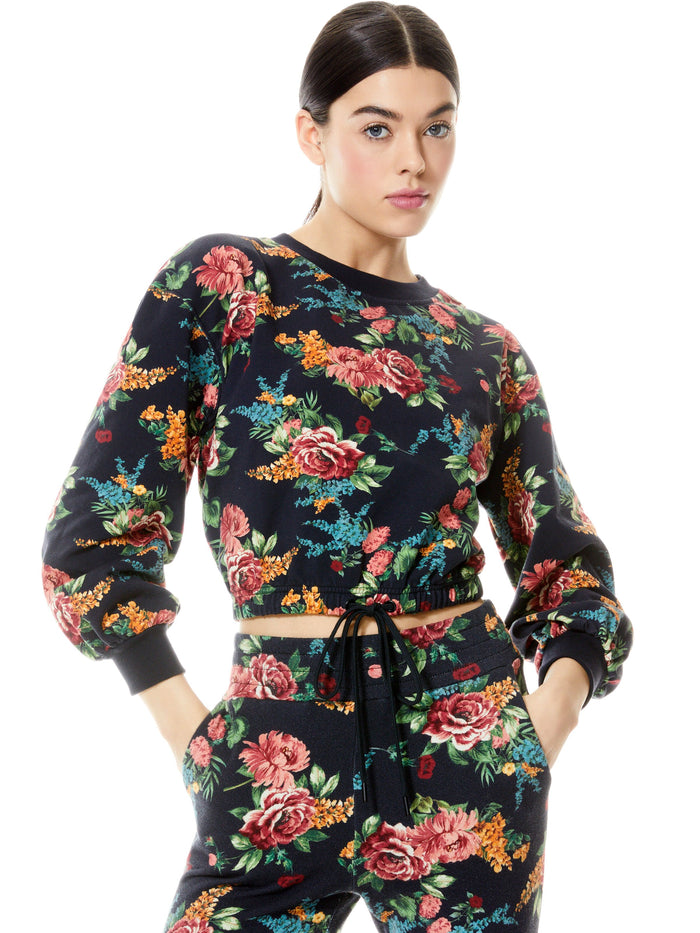BERNETTA FLORAL PULLOVER - FLORAL EXPRESS SM BLACK