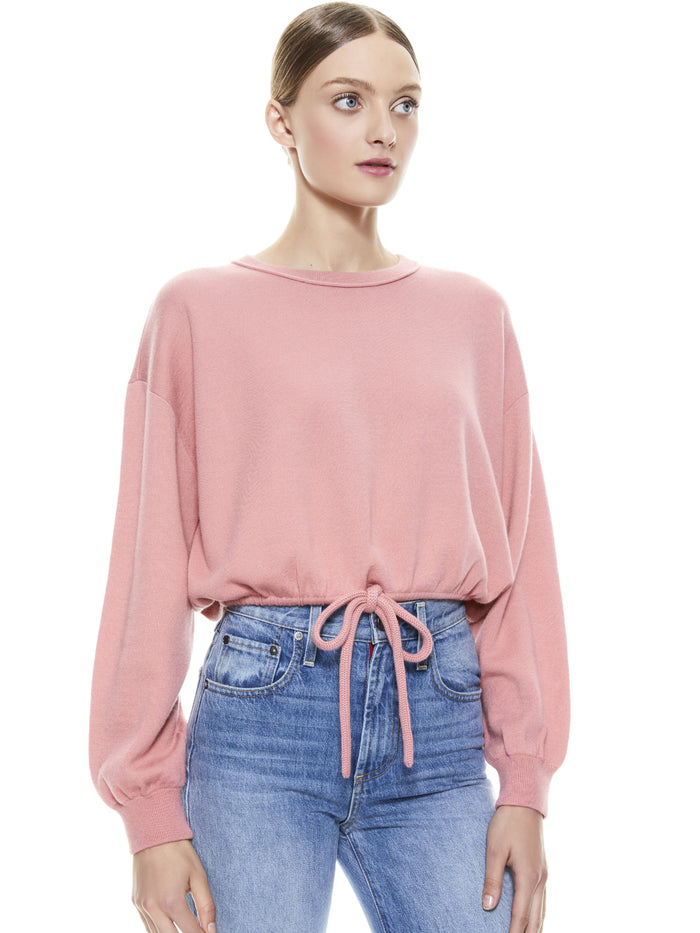 BERNETTA PULLOVER WITH DRAWSTRING - BLACK